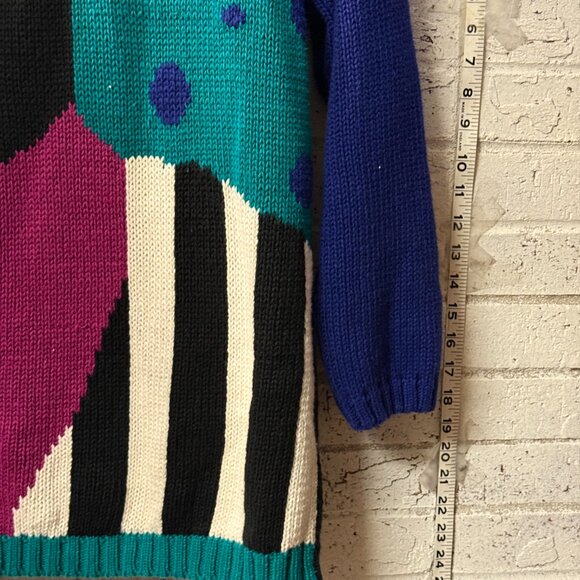 Vintage PASTA by Joyce Abstract Knit Sweater | Size M | Ramie Cotton Blend - Picture 4 of 10